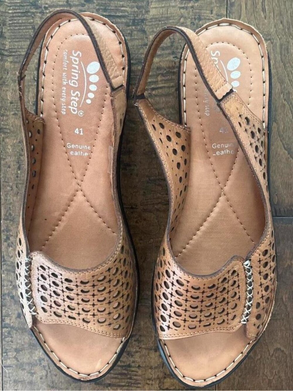 Spring Step Women's Brown and Tan Sandals